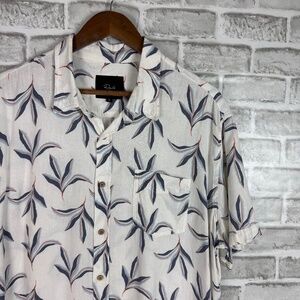 RAILS Carson Miami Mirage White Floral Linen Blend Casual Button Up Shirt Men XL